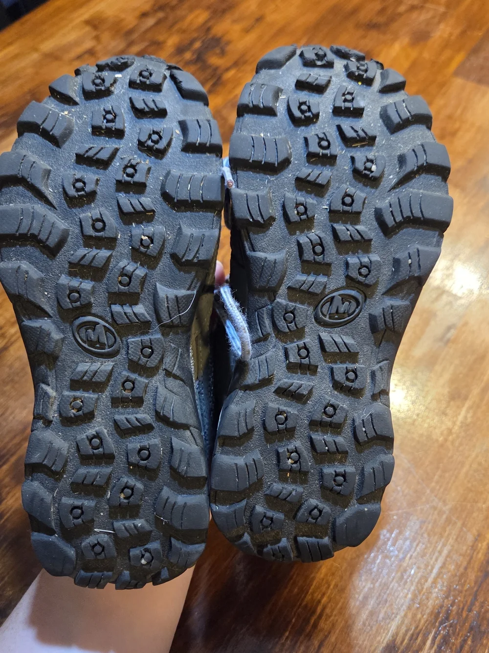 Merrell Moab Mid Waterproof Hiking Boots Big Kid 1.5M Grey Periwinkle Vibram